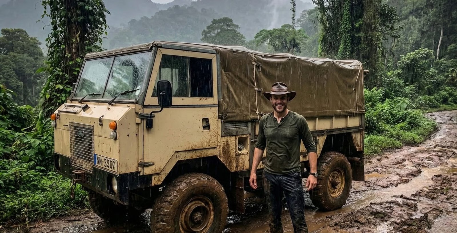 Charles Neels with Expedition Vehicle